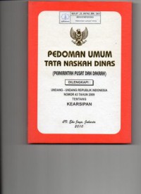 Image of Pedoman umum tata naskah dinas (pemerintah pusat dan daerah)